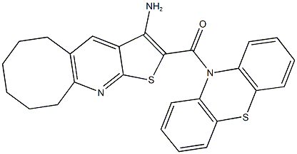 2-(10H-phenothiazin-10-ylcarbonyl)-5,6,7,8,9,10-hexahydrocycloocta[b]thieno[3,2-e]pyridin-3-amine 구조식 이미지