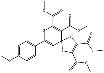 tetramethyl 9-(4-methoxyphenyl)-1,4,8-trithiaspiro[4.5]deca-2,6,9-triene-2,3,6,7-tetracarboxylate 구조식 이미지