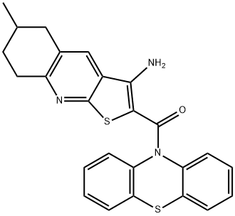 6-methyl-2-(10H-phenothiazin-10-ylcarbonyl)-5,6,7,8-tetrahydrothieno[2,3-b]quinolin-3-ylamine Structure