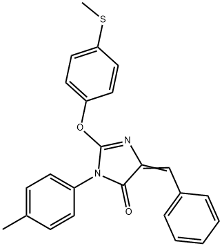 5-benzylidene-3-(4-methylphenyl)-2-[4-(methylsulfanyl)phenoxy]-3,5-dihydro-4H-imidazol-4-one Structure