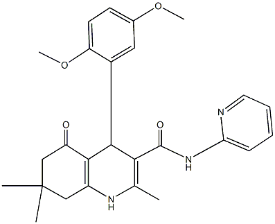 4-(2,5-dimethoxyphenyl)-2,7,7-trimethyl-5-oxo-N-(2-pyridinyl)-1,4,5,6,7,8-hexahydro-3-quinolinecarboxamide 구조식 이미지