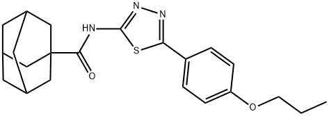 N-[5-(4-propoxyphenyl)-1,3,4-thiadiazol-2-yl]-1-adamantanecarboxamide 구조식 이미지