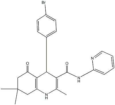 4-(4-bromophenyl)-2,7,7-trimethyl-5-oxo-N-(2-pyridinyl)-1,4,5,6,7,8-hexahydro-3-quinolinecarboxamide Structure
