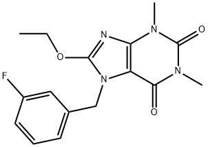8-ethoxy-7-(3-fluorobenzyl)-1,3-dimethyl-3,7-dihydro-1H-purine-2,6-dione Structure