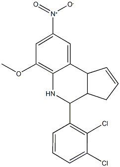 4-(2,3-dichlorophenyl)-8-nitro-6-methoxy-3a,4,5,9b-tetrahydro-3H-cyclopenta[c]quinoline 구조식 이미지