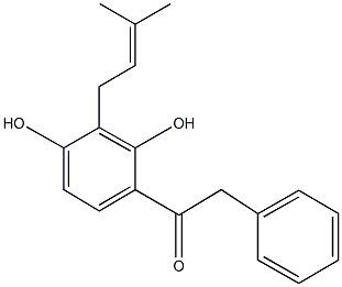 1-[2,4-dihydroxy-3-(3-methyl-2-butenyl)phenyl]-2-phenylethanone Structure