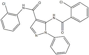 5-[(2-chlorobenzoyl)amino]-N-(2-chlorophenyl)-1-phenyl-1H-pyrazole-4-carboxamide Structure