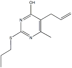 5-allyl-6-methyl-2-(propylsulfanyl)-4-pyrimidinol 구조식 이미지