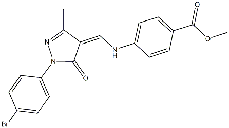 methyl 4-({[1-(4-bromophenyl)-3-methyl-5-oxo-1,5-dihydro-4H-pyrazol-4-ylidene]methyl}amino)benzoate Structure