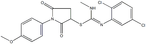 1-(4-methoxyphenyl)-2,5-dioxo-3-pyrrolidinyl N'-(2,5-dichlorophenyl)-N-methylimidothiocarbamate Structure