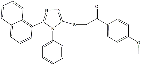 1-(4-methoxyphenyl)-2-{[5-(1-naphthyl)-4-phenyl-4H-1,2,4-triazol-3-yl]sulfanyl}ethanone 구조식 이미지