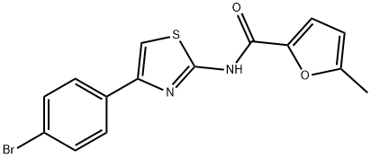N-[4-(4-bromophenyl)-1,3-thiazol-2-yl]-5-methyl-2-furamide 구조식 이미지