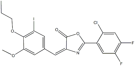 2-(2-chloro-4,5-difluorophenyl)-4-(3-iodo-5-methoxy-4-propoxybenzylidene)-1,3-oxazol-5(4H)-one Structure