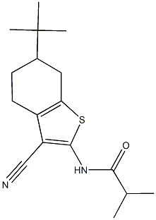 N-(6-tert-butyl-3-cyano-4,5,6,7-tetrahydro-1-benzothien-2-yl)-2-methylpropanamide Structure