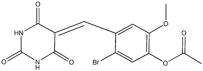 5-bromo-2-methoxy-4-[(2,4,6-trioxotetrahydro-5(2H)-pyrimidinylidene)methyl]phenyl acetate Structure
