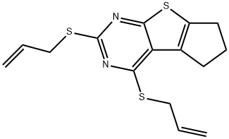 2,4-bis(allylsulfanyl)-6,7-dihydro-5H-cyclopenta[4,5]thieno[2,3-d]pyrimidine Structure