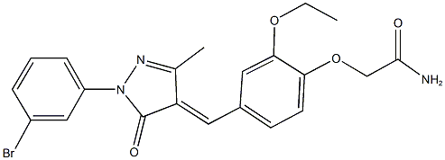 2-(4-{[1-(3-bromophenyl)-3-methyl-5-oxo-1,5-dihydro-4H-pyrazol-4-ylidene]methyl}-2-ethoxyphenoxy)acetamide Structure