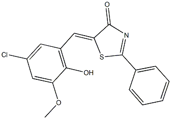 5-(5-chloro-2-hydroxy-3-methoxybenzylidene)-2-phenyl-1,3-thiazol-4(5H)-one 구조식 이미지