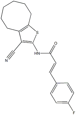 N-(3-cyano-4,5,6,7,8,9-hexahydrocycloocta[b]thien-2-yl)-3-(4-fluorophenyl)acrylamide Structure