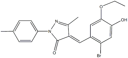 4-(2-bromo-5-ethoxy-4-hydroxybenzylidene)-5-methyl-2-(4-methylphenyl)-2,4-dihydro-3H-pyrazol-3-one 구조식 이미지