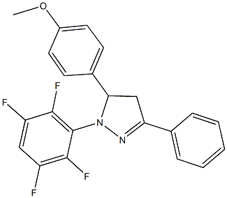 methyl 4-[3-phenyl-1-(2,3,5,6-tetrafluorophenyl)-4,5-dihydro-1H-pyrazol-5-yl]phenyl ether Structure