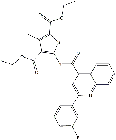 diethyl 5-({[2-(3-bromophenyl)-4-quinolinyl]carbonyl}amino)-3-methyl-2,4-thiophenedicarboxylate Structure