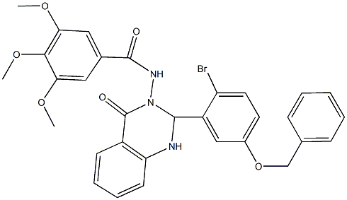 N-(2-[5-(benzyloxy)-2-bromophenyl]-4-oxo-1,4-dihydro-3(2H)-quinazolinyl)-3,4,5-trimethoxybenzamide Structure