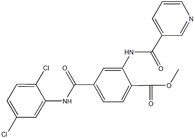 methyl 4-[(2,5-dichloroanilino)carbonyl]-2-[(3-pyridinylcarbonyl)amino]benzoate Structure