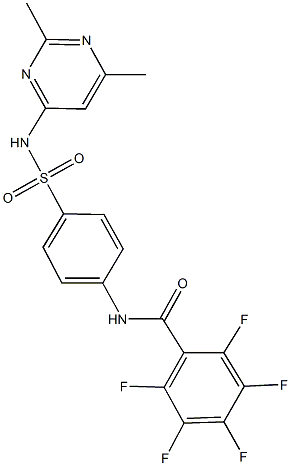 N-(4-{[(2,6-dimethyl-4-pyrimidinyl)amino]sulfonyl}phenyl)-2,3,4,5,6-pentafluorobenzamide 구조식 이미지