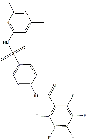 N-(4-{[(2,6-dimethyl-4-pyrimidinyl)amino]sulfonyl}phenyl)-2,3,4,5,6-pentafluorobenzamide Structure