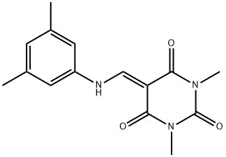 5-[(3,5-dimethylanilino)methylene]-1,3-dimethyl-2,4,6(1H,3H,5H)-pyrimidinetrione Structure