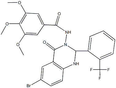 N-(6-bromo-4-oxo-2-[2-(trifluoromethyl)phenyl]-1,4-dihydro-3(2H)-quinazolinyl)-3,4,5-trimethoxybenzamide Structure