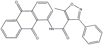 N-(9,10-dioxo-9,10-dihydro-1-anthracenyl)-5-methyl-3-phenyl-4-isoxazolecarboxamide 구조식 이미지