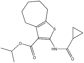 isopropyl 2-[(cyclopropylcarbonyl)amino]-5,6,7,8-tetrahydro-4H-cyclohepta[b]thiophene-3-carboxylate Structure