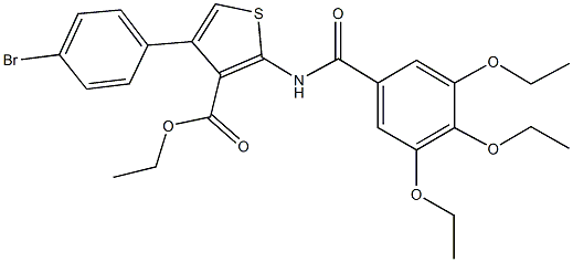 ethyl 4-(4-bromophenyl)-2-[(3,4,5-triethoxybenzoyl)amino]-3-thiophenecarboxylate Structure