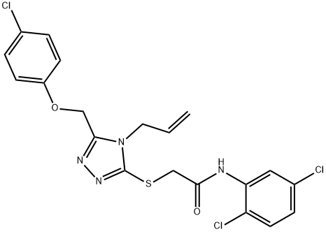 2-({4-allyl-5-[(4-chlorophenoxy)methyl]-4H-1,2,4-triazol-3-yl}sulfanyl)-N-(2,5-dichlorophenyl)acetamide Structure
