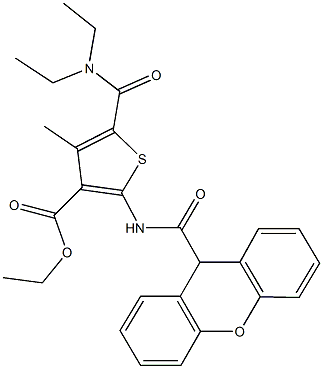 ethyl 5-[(diethylamino)carbonyl]-4-methyl-2-[(9H-xanthen-9-ylcarbonyl)amino]-3-thiophenecarboxylate Structure