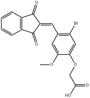 {5-bromo-4-[(1,3-dioxo-1,3-dihydro-2H-inden-2-ylidene)methyl]-2-methoxyphenoxy}acetic acid Structure