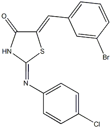 5-(3-bromobenzylidene)-2-[(4-chlorophenyl)imino]-1,3-thiazolidin-4-one Structure