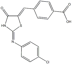 4-({2-[(4-chlorophenyl)imino]-4-oxo-1,3-thiazolidin-5-ylidene}methyl)benzoic acid Structure
