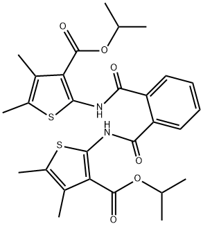 isopropyl 2-{[2-({[3-(isopropoxycarbonyl)-4,5-dimethyl-2-thienyl]amino}carbonyl)benzoyl]amino}-4,5-dimethyl-3-thiophenecarboxylate 구조식 이미지