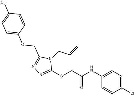 2-({4-allyl-5-[(4-chlorophenoxy)methyl]-4H-1,2,4-triazol-3-yl}sulfanyl)-N-(4-chlorophenyl)acetamide 구조식 이미지