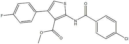 methyl 2-[(4-chlorobenzoyl)amino]-4-(4-fluorophenyl)-3-thiophenecarboxylate Structure