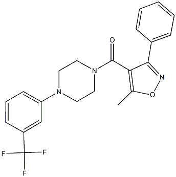 1-[(5-methyl-3-phenyl-4-isoxazolyl)carbonyl]-4-[3-(trifluoromethyl)phenyl]piperazine 구조식 이미지