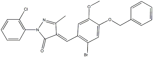 4-[4-(benzyloxy)-2-bromo-5-methoxybenzylidene]-2-(2-chlorophenyl)-5-methyl-2,4-dihydro-3H-pyrazol-3-one 구조식 이미지