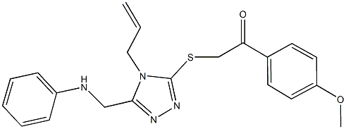 2-{[4-allyl-5-(anilinomethyl)-4H-1,2,4-triazol-3-yl]sulfanyl}-1-(4-methoxyphenyl)ethanone 구조식 이미지