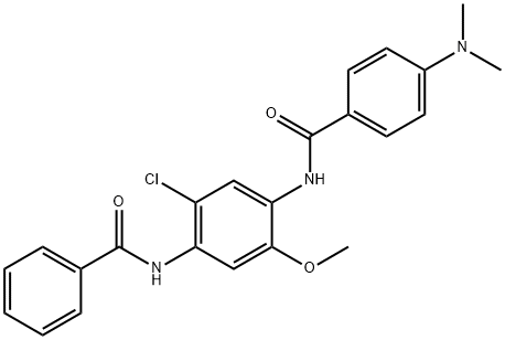 N-[4-(benzoylamino)-5-chloro-2-methoxyphenyl]-4-(dimethylamino)benzamide 구조식 이미지