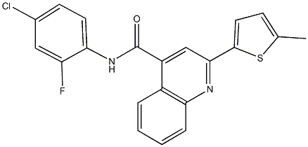 N-(4-chloro-2-fluorophenyl)-2-(5-methyl-2-thienyl)-4-quinolinecarboxamide 구조식 이미지