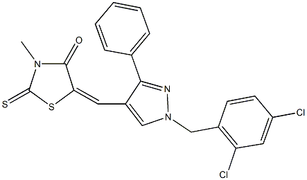 5-{[1-(2,4-dichlorobenzyl)-3-phenyl-1H-pyrazol-4-yl]methylene}-3-methyl-2-thioxo-1,3-thiazolidin-4-one Structure