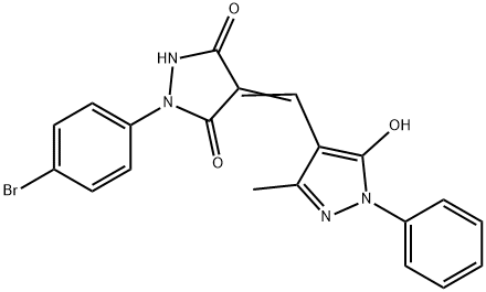 1-(4-bromophenyl)-4-[(5-hydroxy-3-methyl-1-phenyl-1H-pyrazol-4-yl)methylene]-3,5-pyrazolidinedione 구조식 이미지